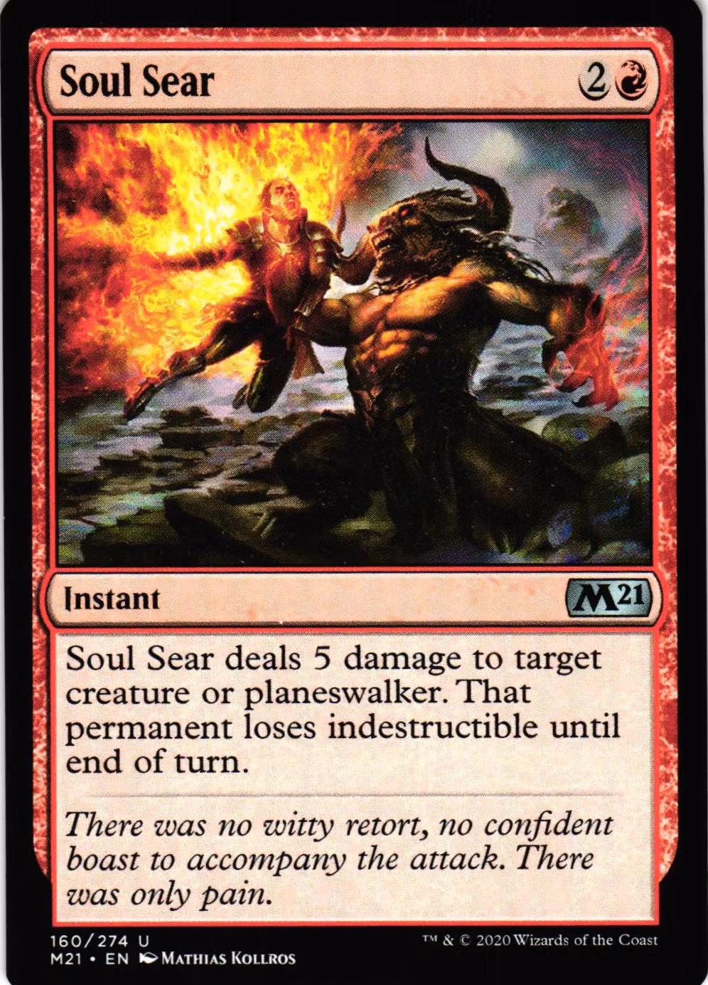 Soul Sear Uncommon 160/274 Magic 2021 (M21) Magic the Gathering