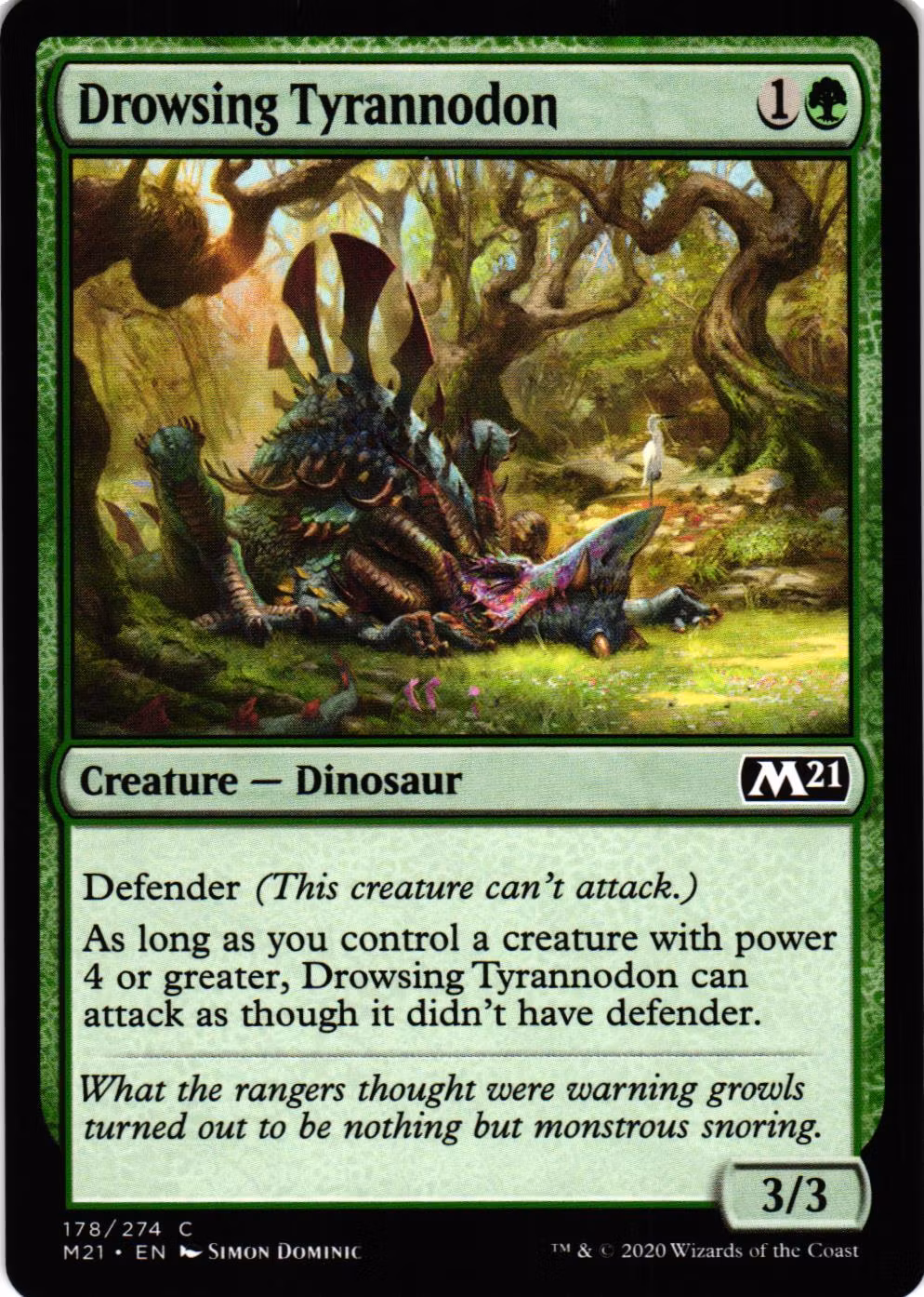 Drowsing Tyrannodon Common 178/274 Magic 2021 (M21) Magic the Gathering
