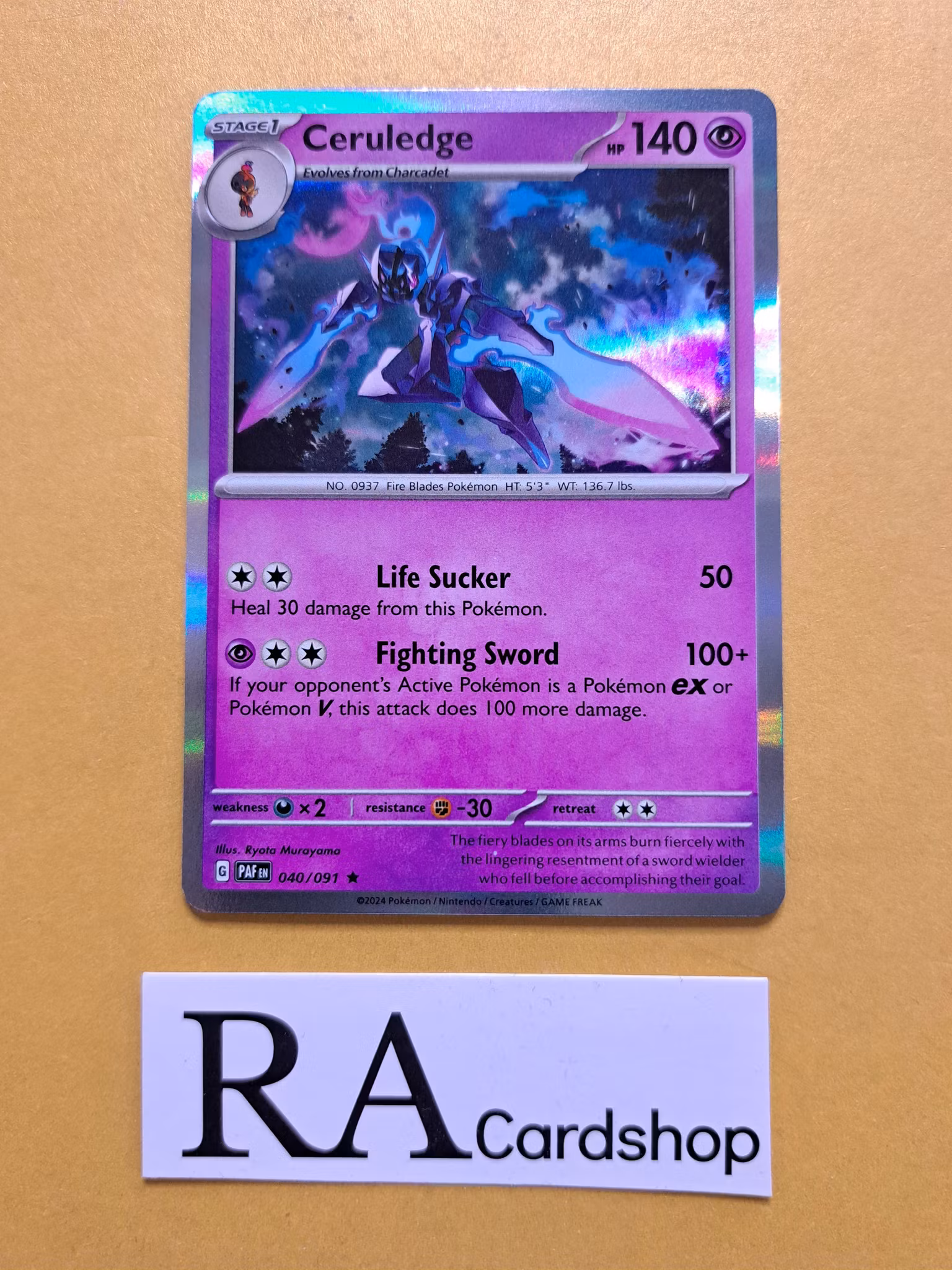 Ceruledge Holo Rare 040/091 Paldean Fates Pokemon