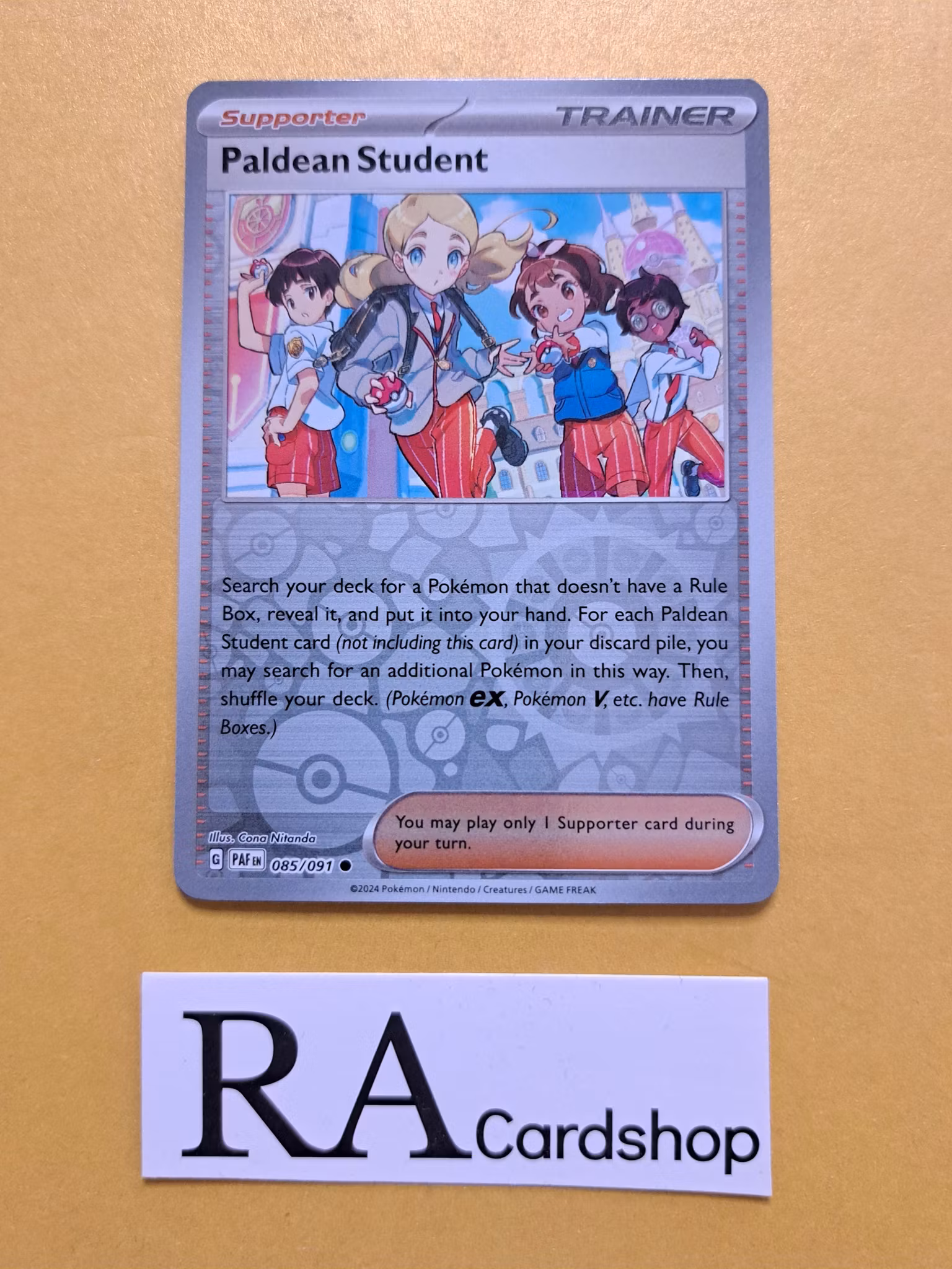 Paldean Student Reverse Holo Common 085/091 Paldean Fates Pokemon