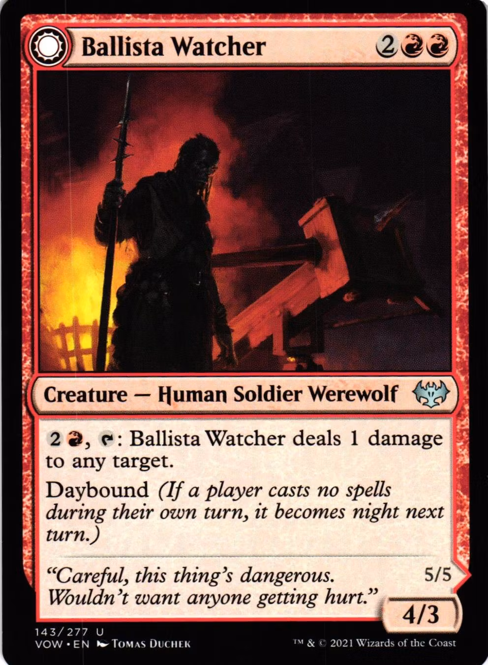 Ballista Watcher / Ballista Wielder Uncommon 143/277 Innistrad: Crimson Vow (VOW) Magic the Gathering