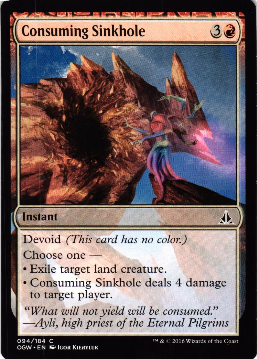 Consuming Sinkhole Common 094/184 Oath of the Gatewatch (OGW) Magic the Gathering