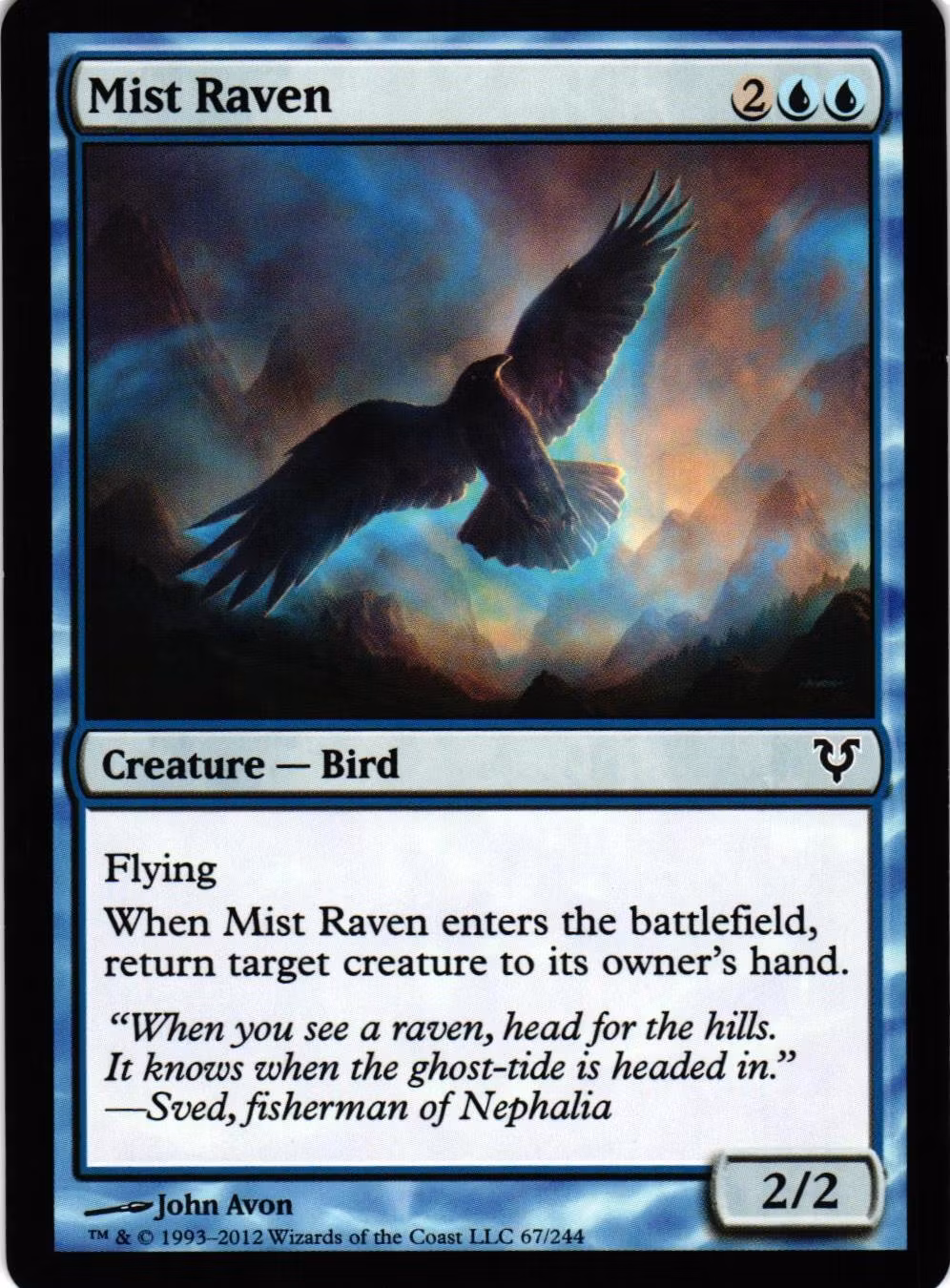 Mist Raven Common 67/244 Avacyn Restored (AVR)Magic the Gathering