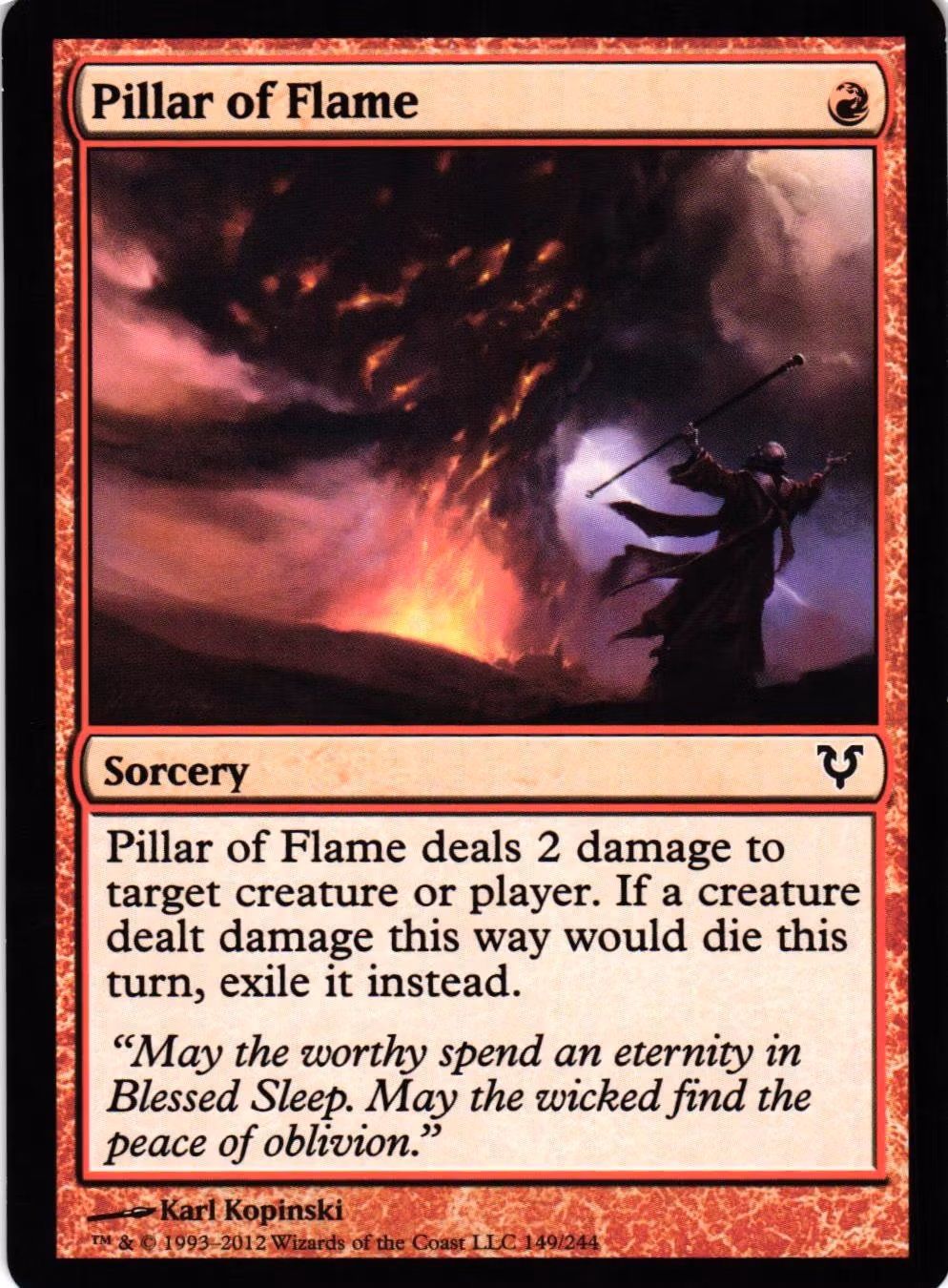 Pillar of Flame Common 149/244 Avacyn Restored (AVR)Magic the Gathering