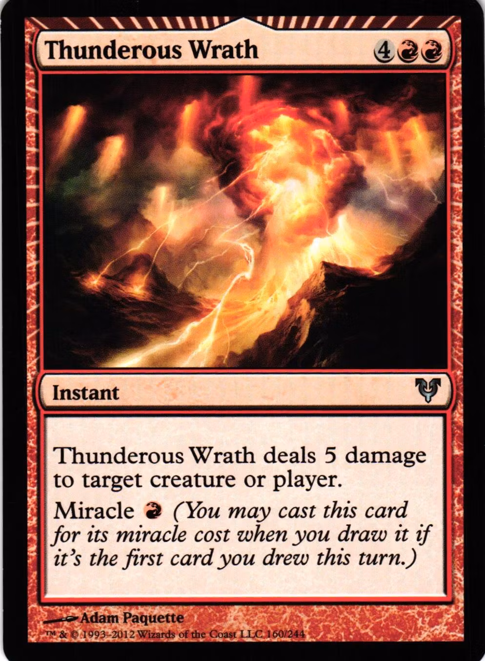 Thunderous Wrath Uncommon 160/244 Avacyn Restored (AVR)Magic the Gathering