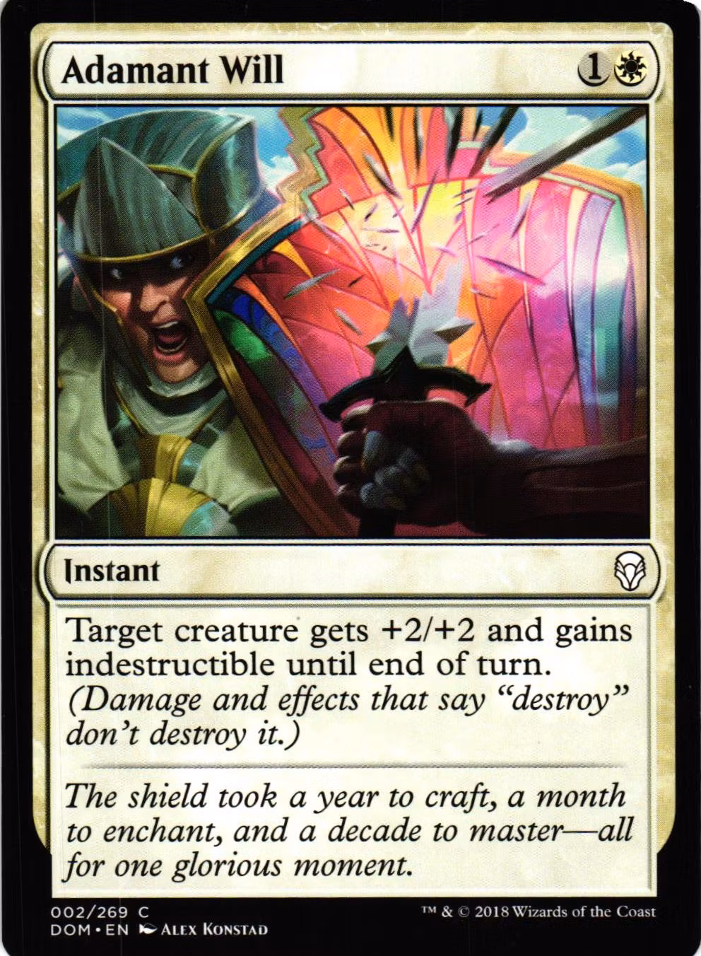 Adamant Will Common 002/269 Dominaria (DOM) Magic the Gathering