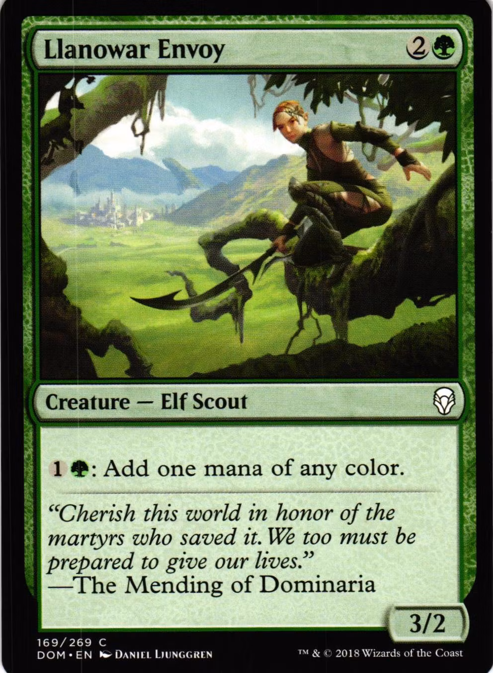Llanowarr Envoy Common 169/269 Dominaria (DOM) Magic the Gathering