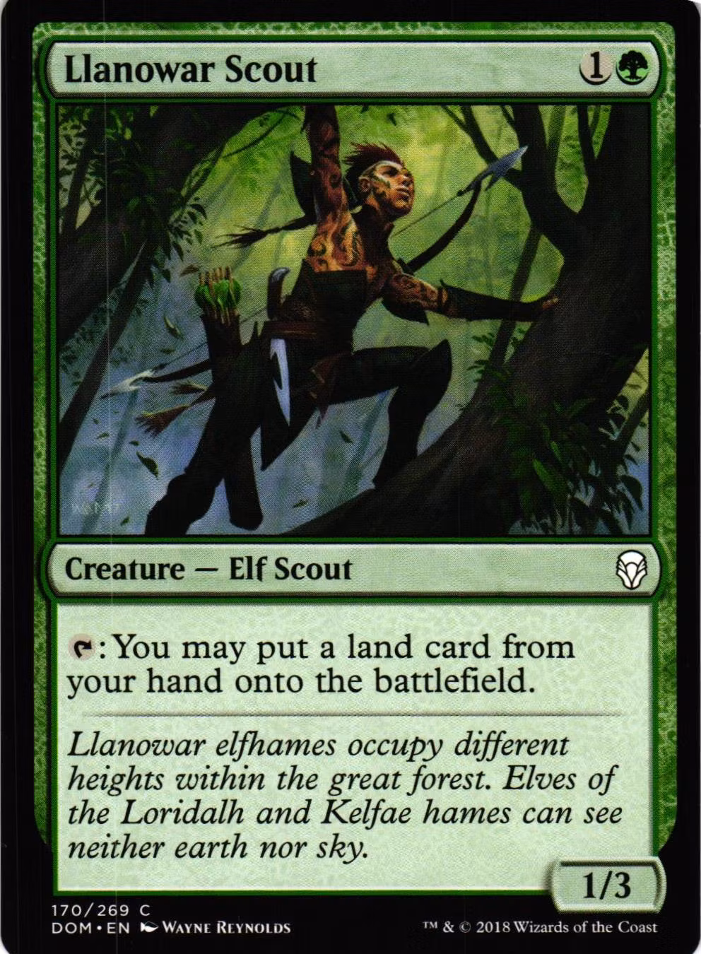 Llanowarr Scout Common 170/269 Dominaria (DOM) Magic the Gathering