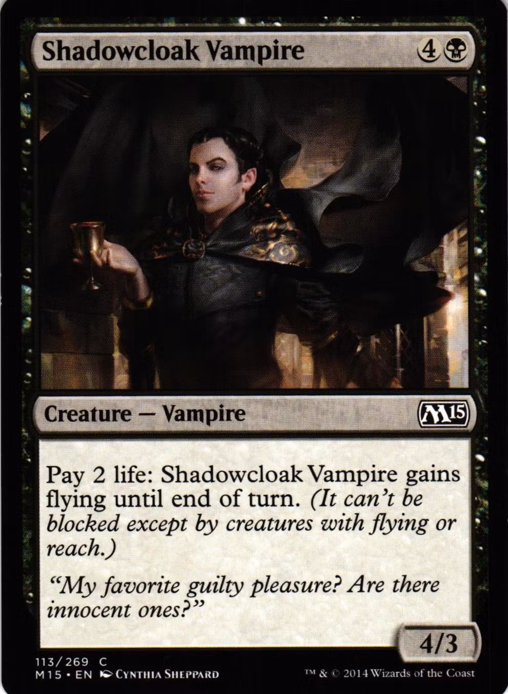 Shadowcloak Vampire Common 113/269 Magic 2015 (M15) Magic the Gathering