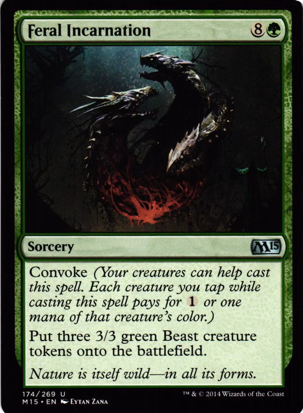 Feral Incarnation Uncommon 174/269 Magic 2015 (M15) Magic the Gathering