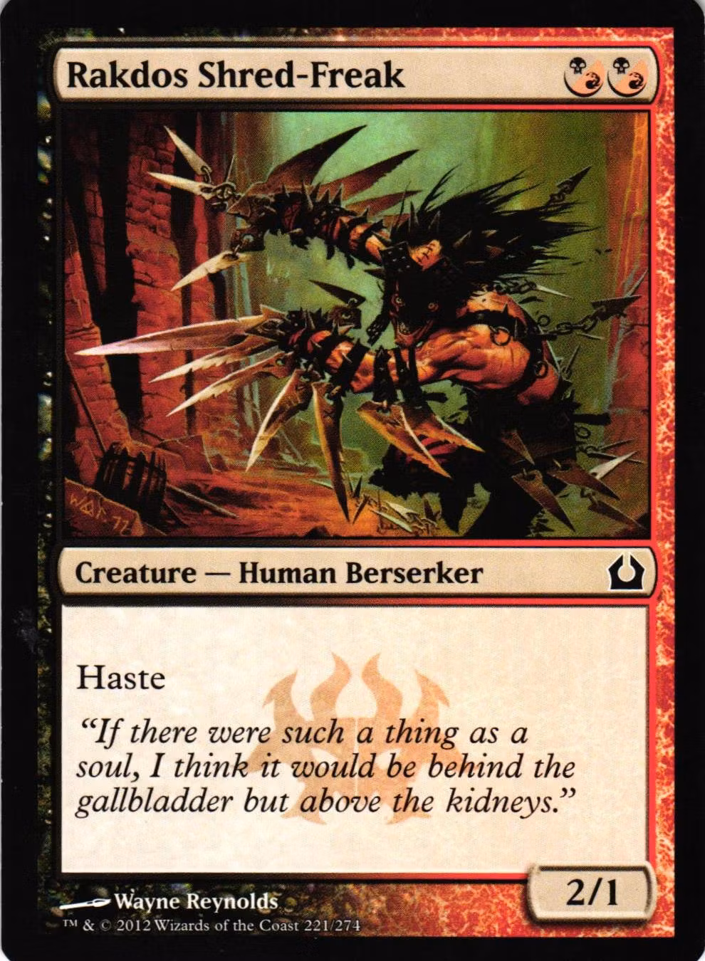 Rackdos Shred-Freak Common 221/274 Return of Ravnica (RTR) Magic the Gathering