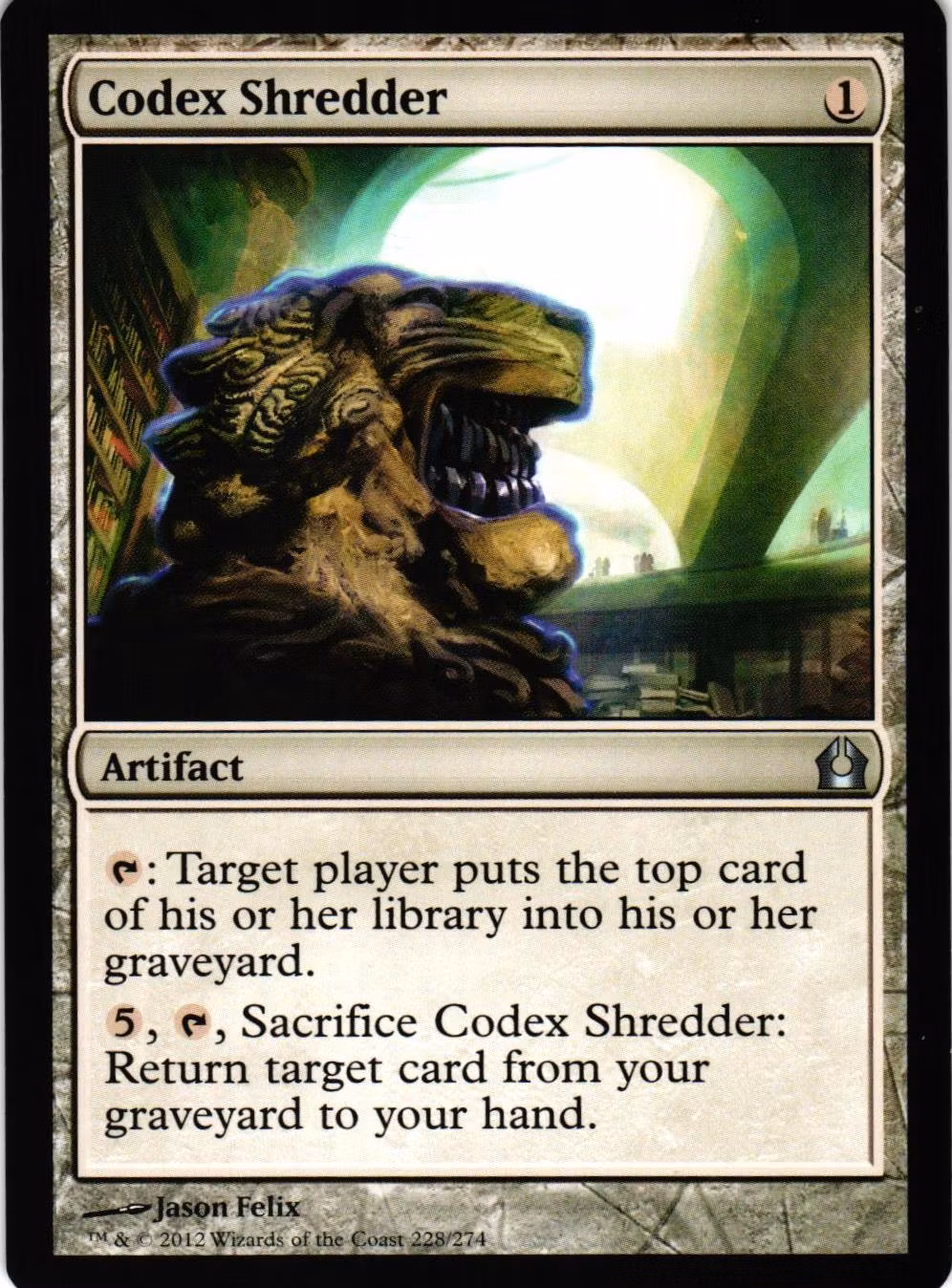 Codex Shredder Uncommon 228/274 Return of Ravnica (RTR) Magic the Gathering