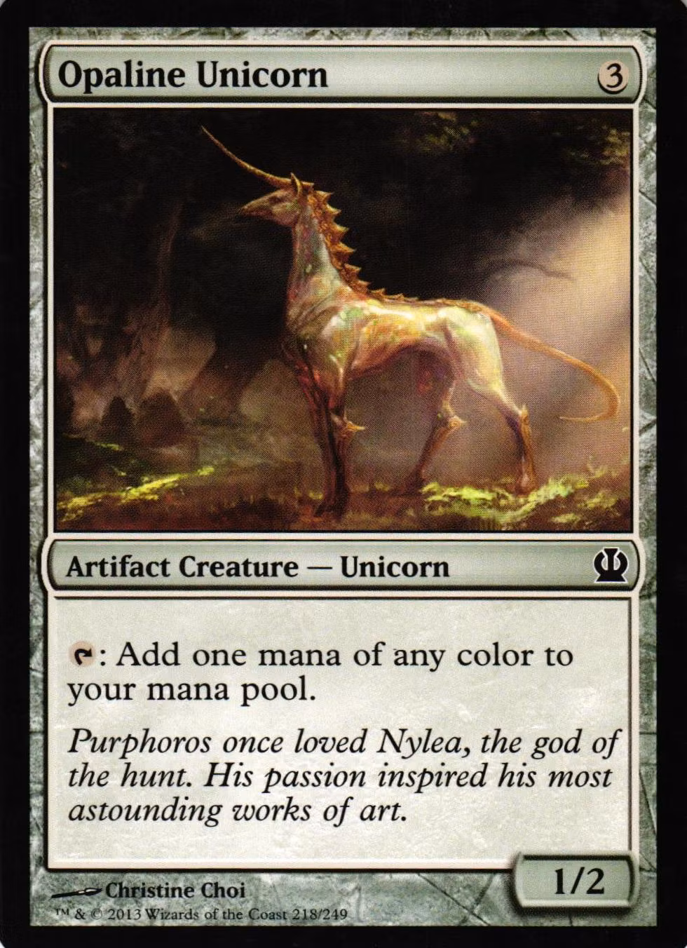 Opaline Unicorn Common 218/249 Theros (THS) Magic the Gathering
