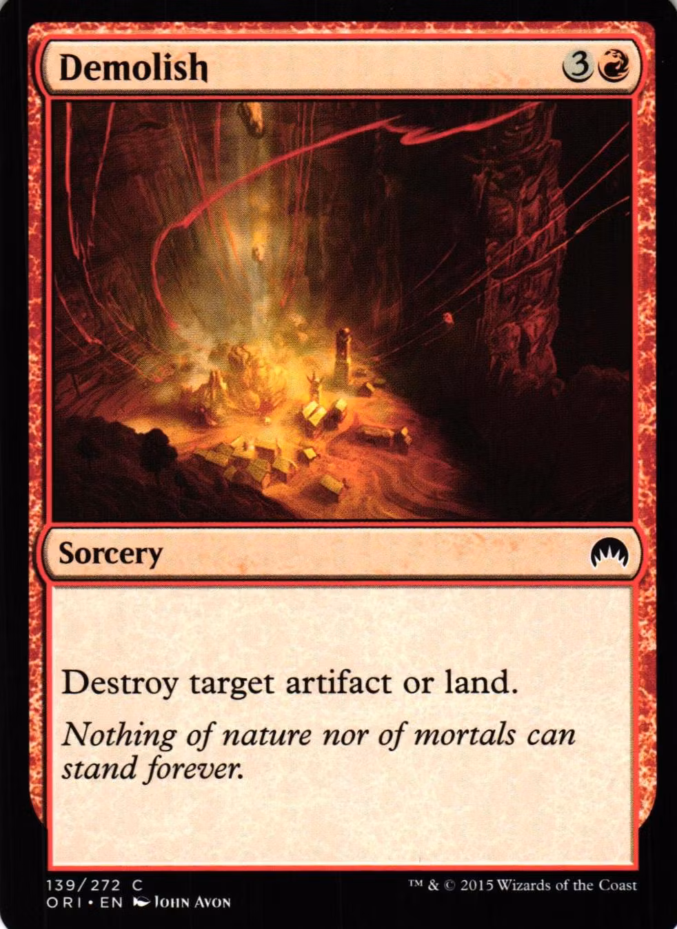 Demolish Common 139/272 Magic Origins (ORI) Magic the Gathering