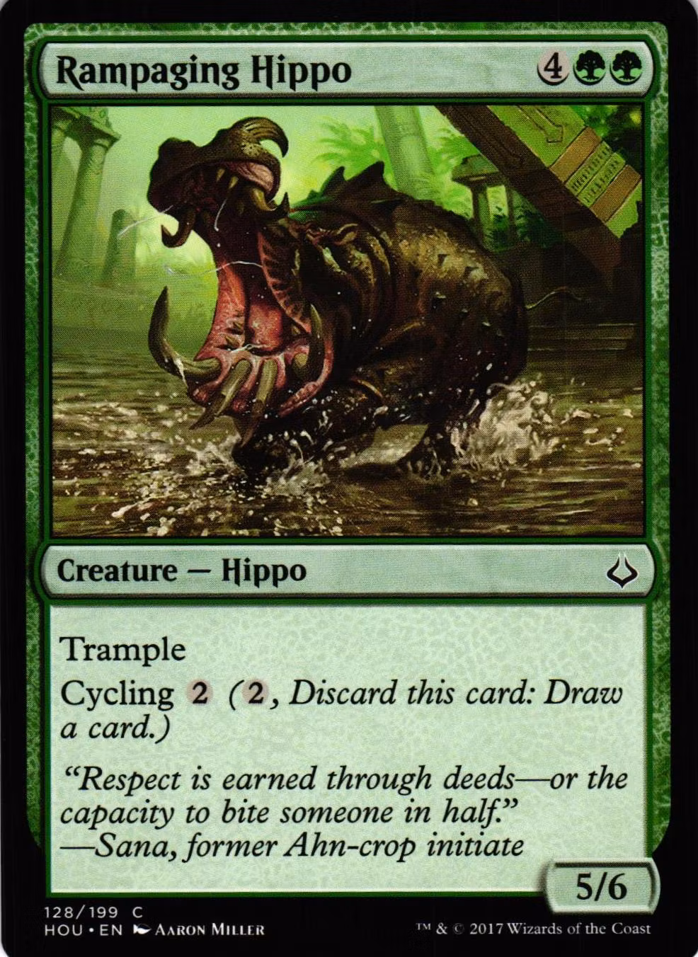 Rampaging Hippo Common 128/199 Hour of Devesation (HOU) Magic the Gathering