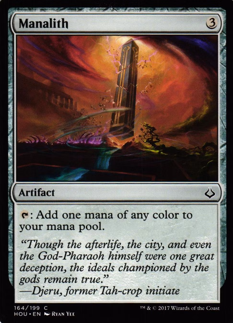 Manalith Common 164/199 Hour of Devesation (HOU) Magic the Gathering