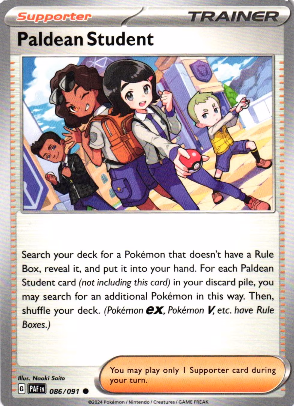 Paldean Student Common 086/091 Paldean Fates Pokemon