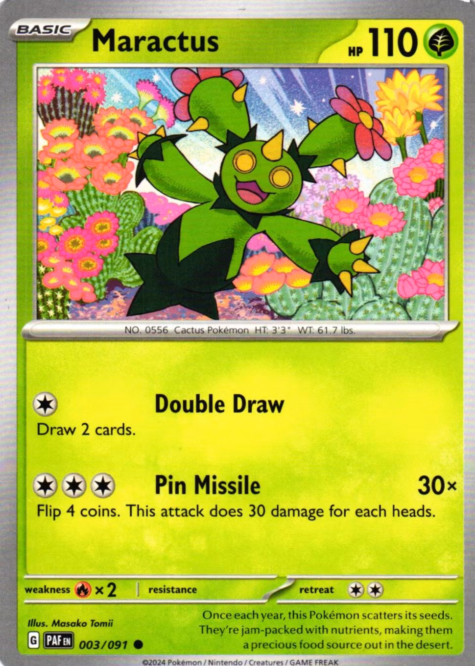 Maractus Common 003/091 Paldean Fates Pokemon