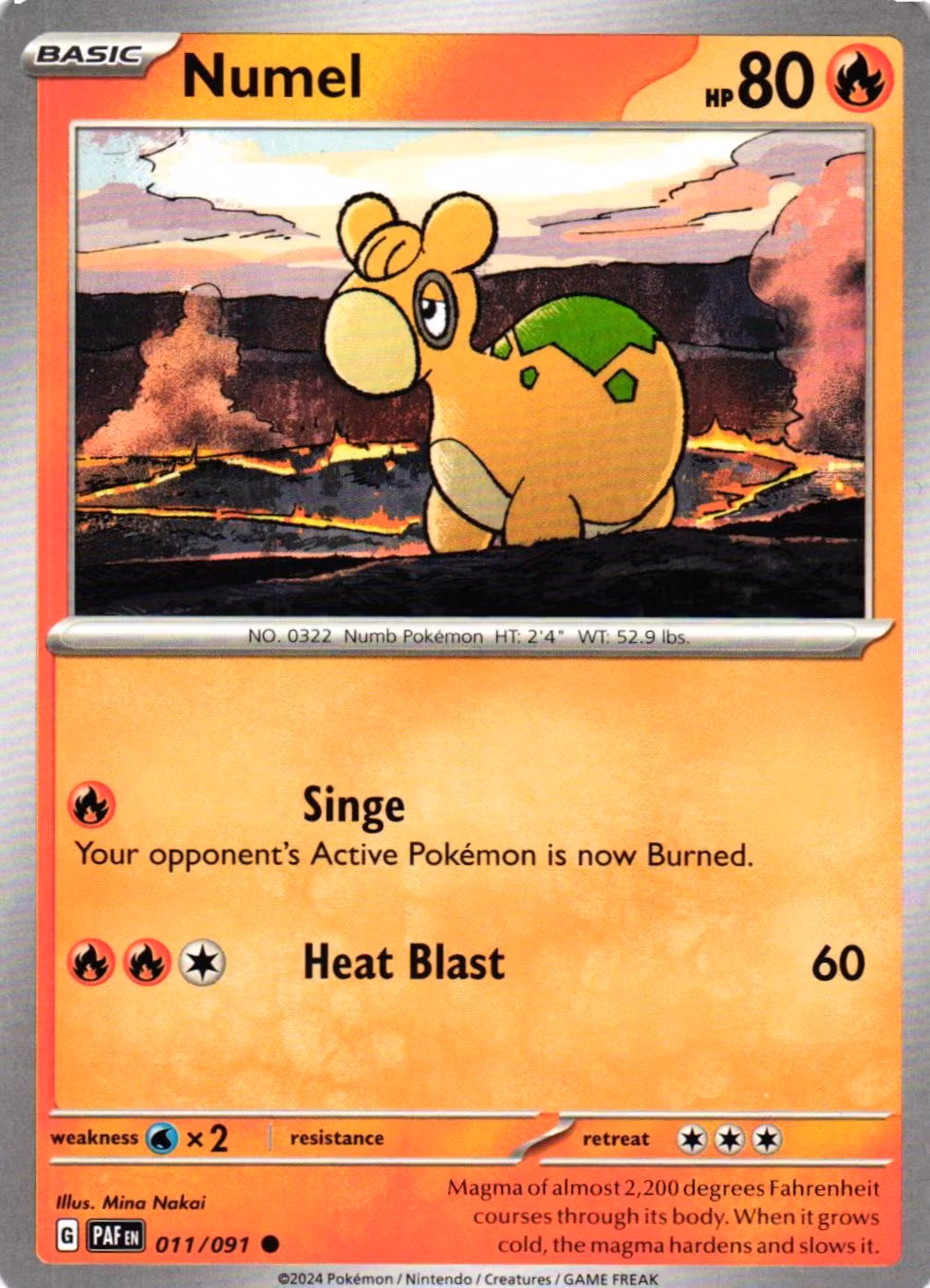 Numel Common 011/091 Paldean Fates Pokemon