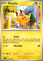 Pikachu Common 018/091 Paldean Fates Pokemon