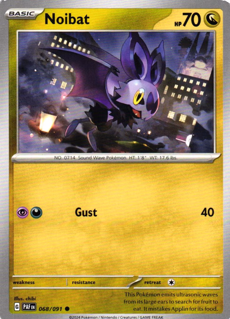 Noibat Common 068/091 Paldean Fates Pokemon