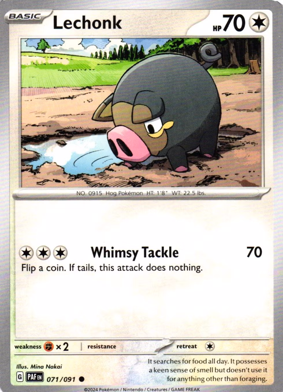 Lechonk Common 071/091 Paldean Fates Pokemon