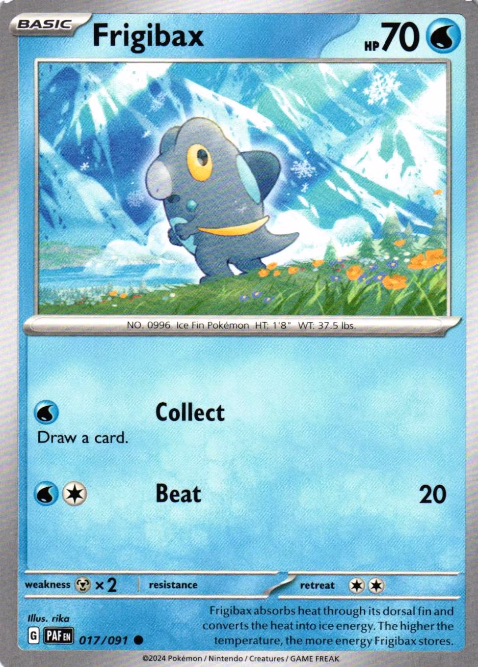 Frigibax Common 017/091 Paldean Fates Pokemon