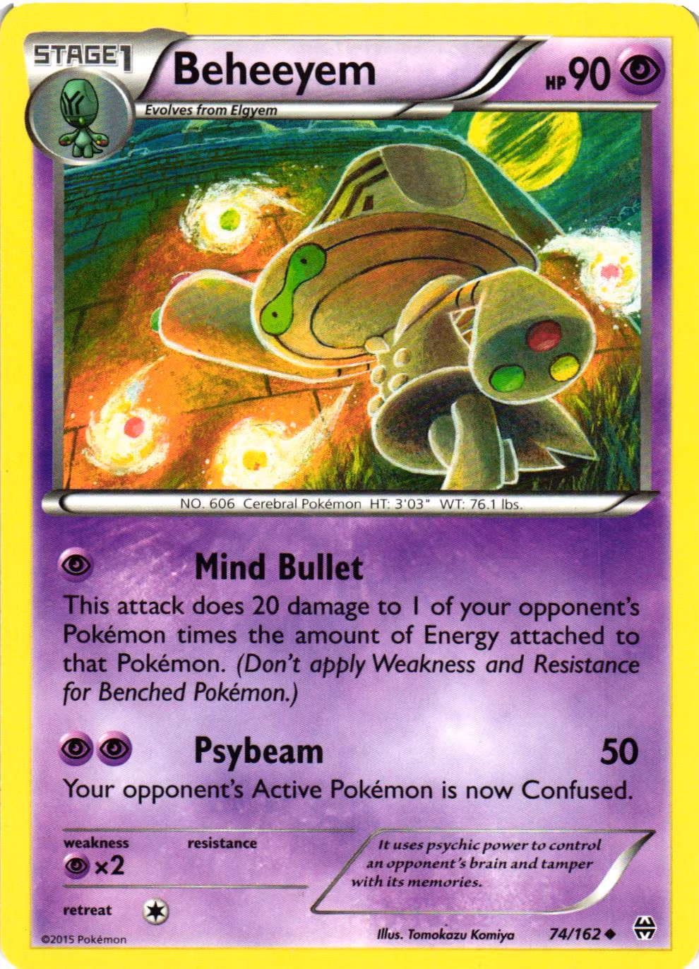 Beheeyem Uncommon 74/162 BREAKthrough Pokemon
