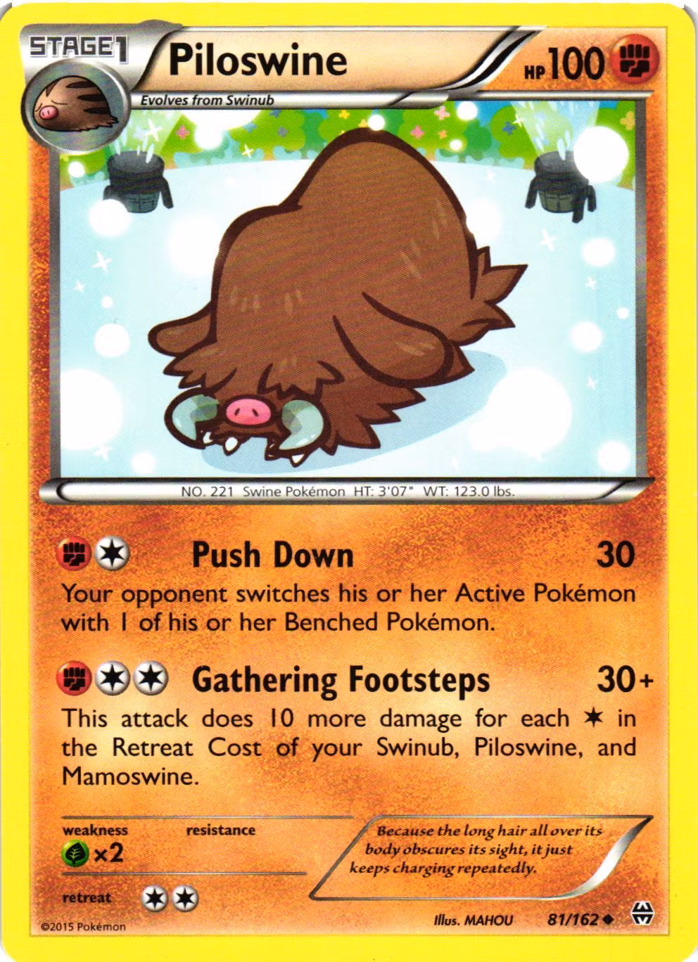 Piloswine Uncommon 81/162 BREAKthrough Pokemon