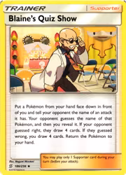 Blaines Quiz Show Uncommon 186/236 Unified Minds Pokemon