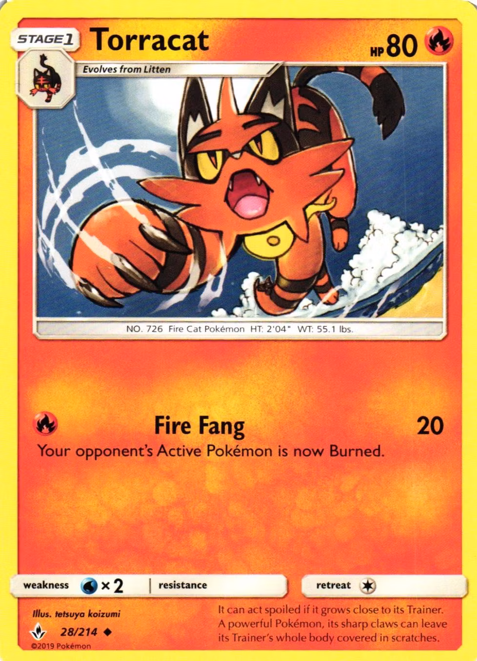 Torracat Uncommon 28/214 Unbroken Bonds Pokemon