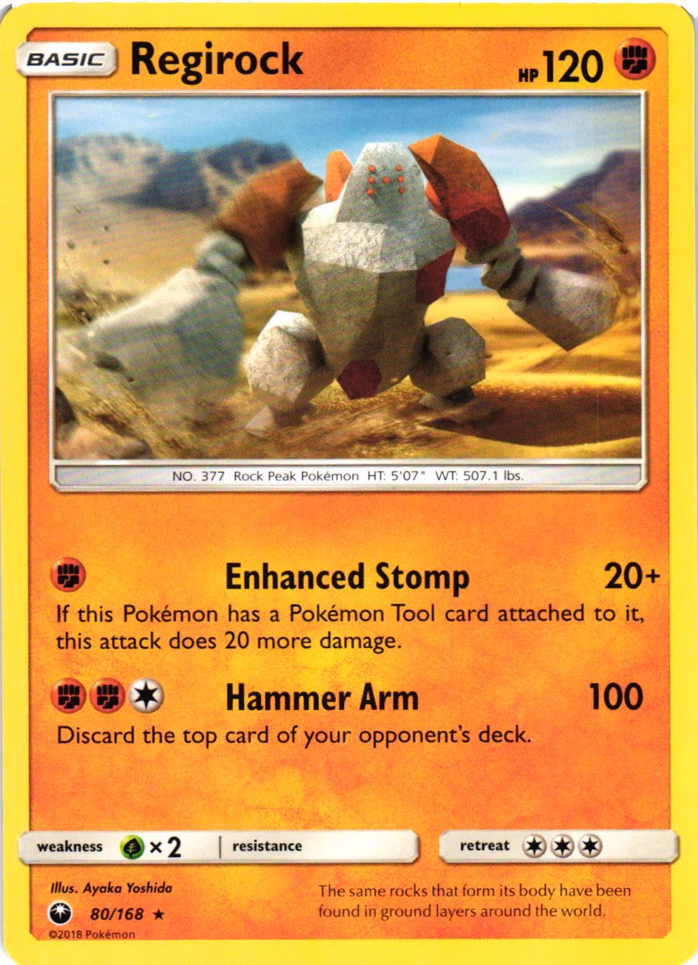 Regirock Rare 80/168 Celestial Storm Pokemon
