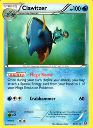 Clawitzer Rare 34/114 Steam Siege Pokemon