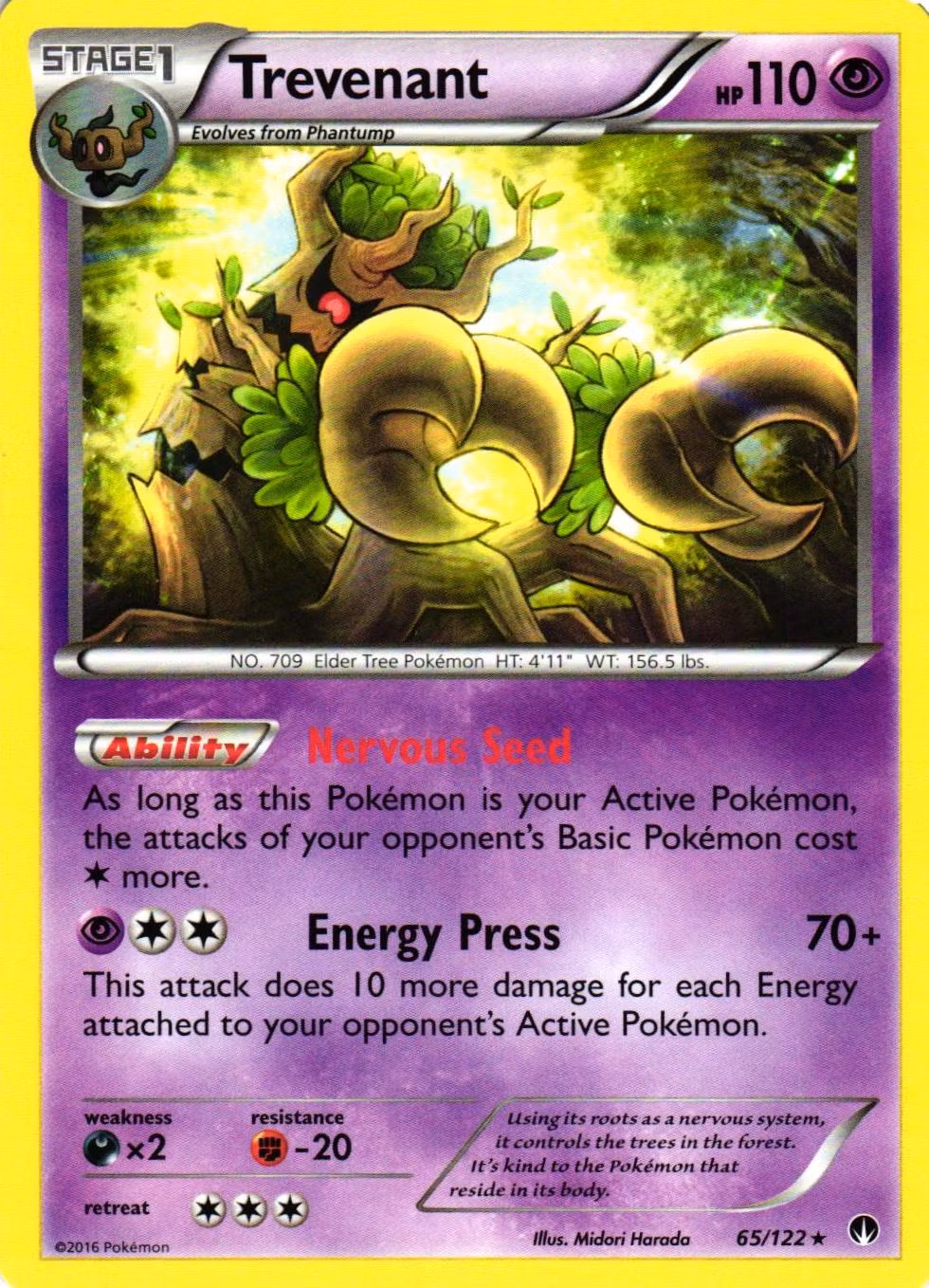 Trevenant Rare 65/122 Break Point Pokemon