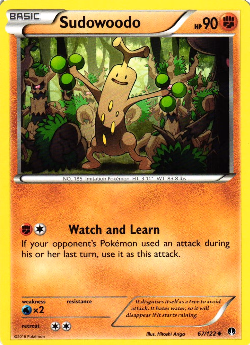 Sudowoodo Uncommon 67/122 Break Point Pokemon