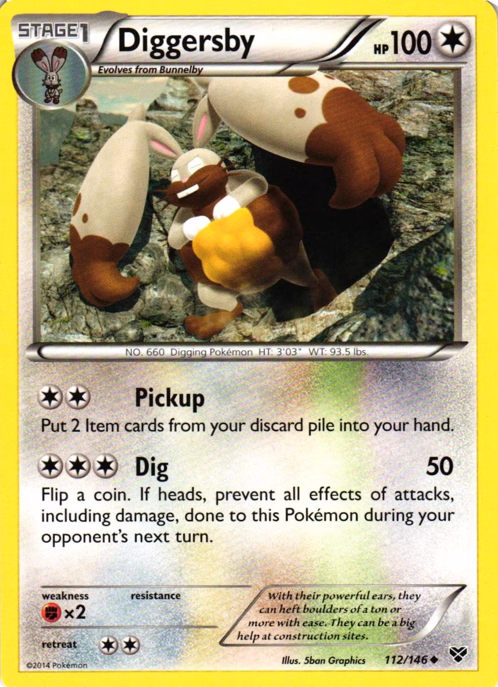 Diggersby Uncommon 112/146 XY Base Set Pokemon