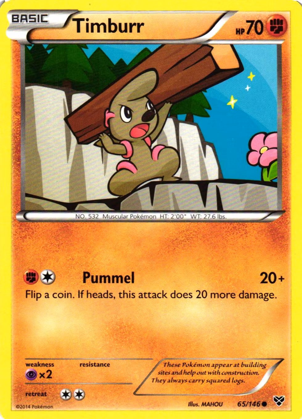 Timburr Common 65/146 XY Base Set Pokemon