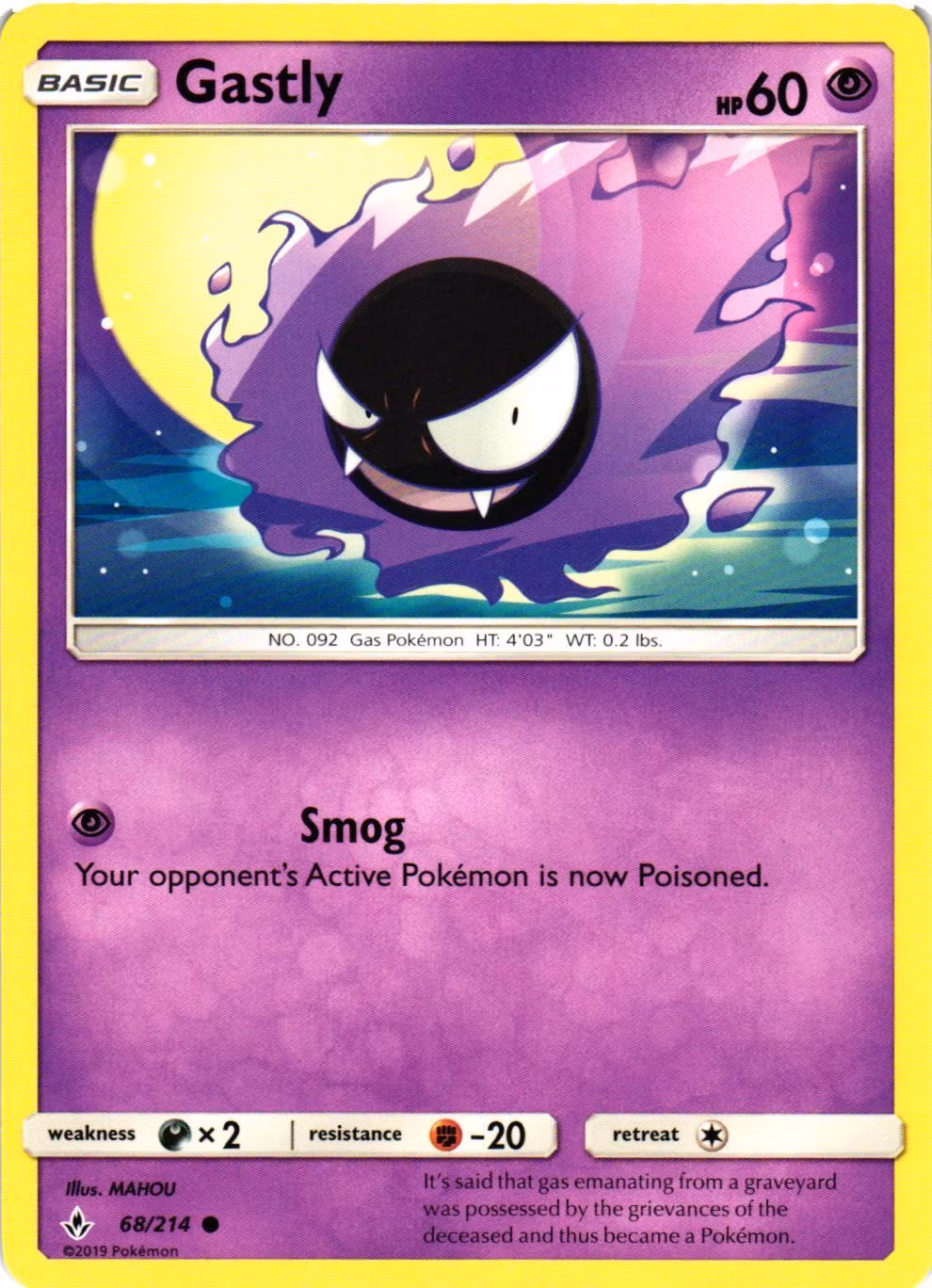 Gastly Common 68/214 Unbroken Bonds Pokemon