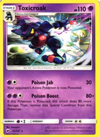 Toxicroak Rare 55/147 Burning Shadows Pokemon