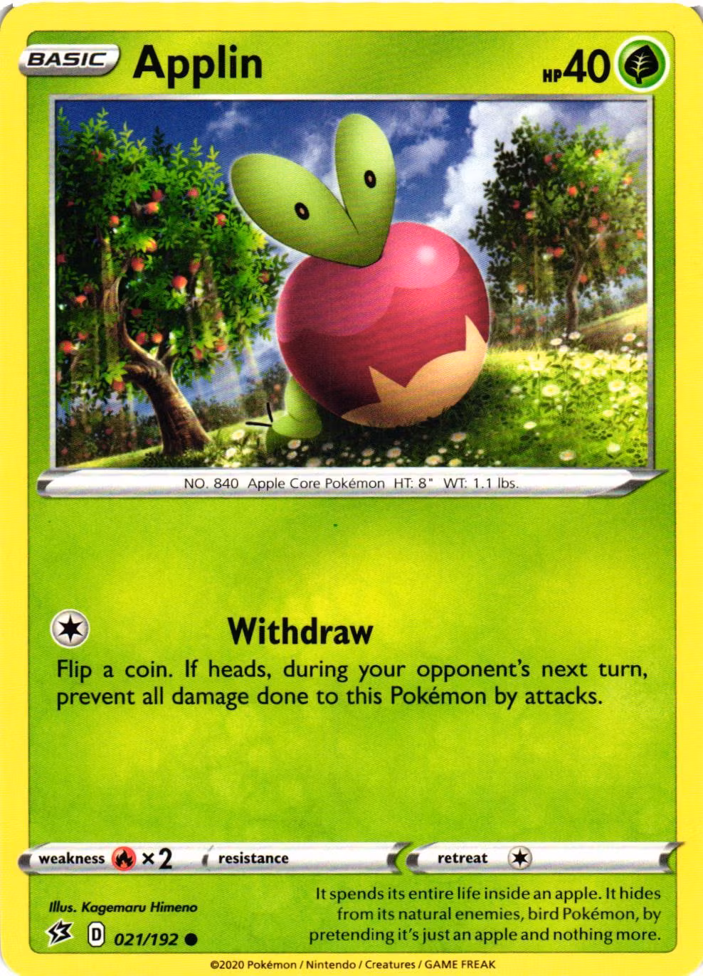 Applin Common 021/192 Rebel Clash Pokemon