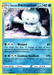 Galarian Darmanitan Rare 048/192 Rebel Clash Pokemon