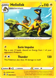 Heliolisk Uncommon 064/192 Rebel Clash Pokemon