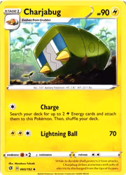 Charjabug Uncommon 065/192 Rebel Clash Pokemon