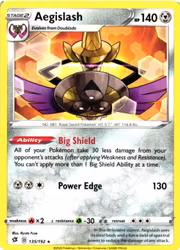 Aegislash Rare 135/192 Rebel Clash Pokemon