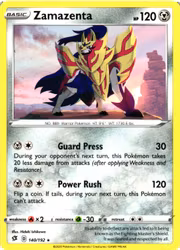 Zamazenta Rare 140/192 Rebel Clash Pokemon