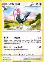 Unfezant Rare 145/192 Rebel Clash Pokemon