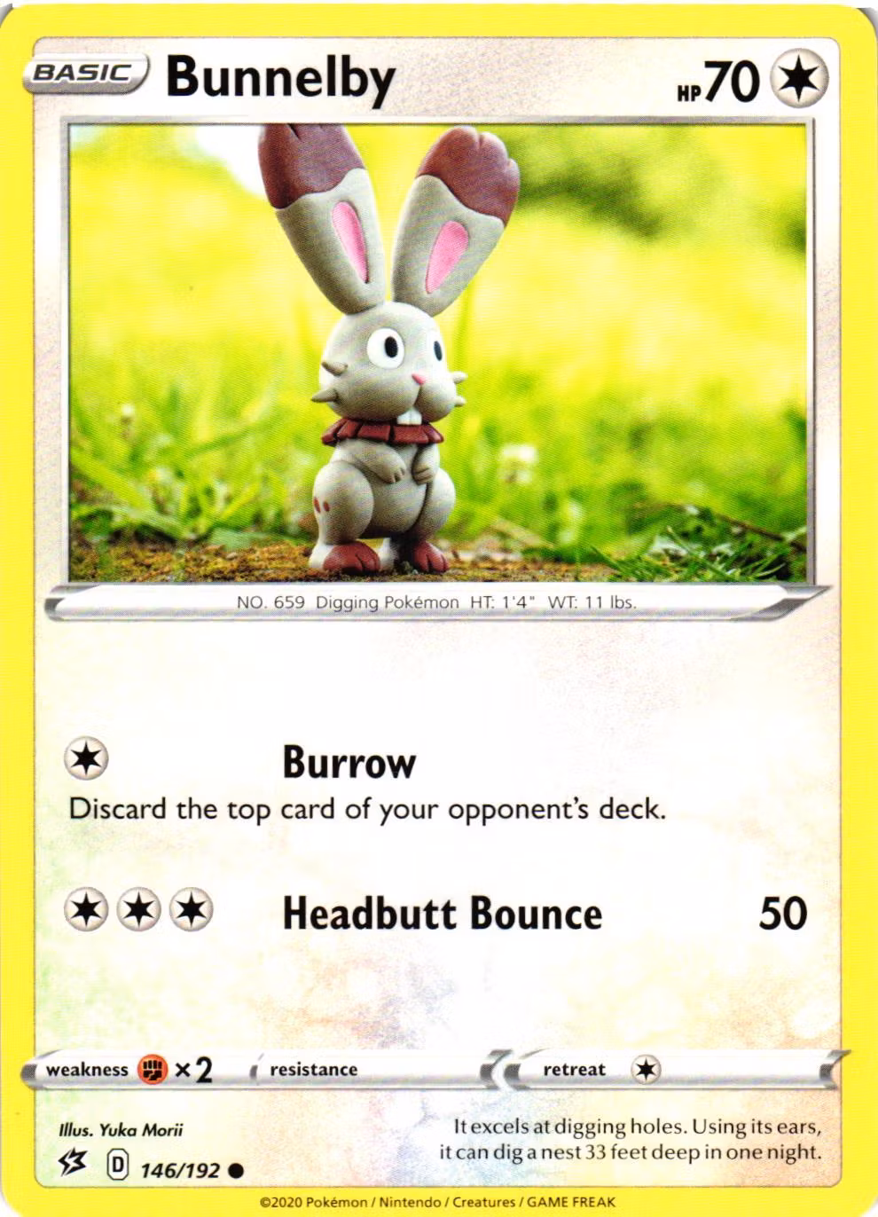 Bunnelby Common 146/192 Rebel Clash Pokemon