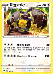 Diggersby Rare 147/192 Rebel Clash Pokemon