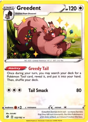 Greedent Rare 152/192 Rebel Clash Pokemon