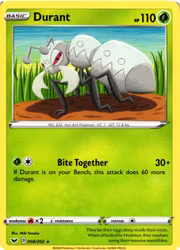 Durant Rare 008/202 Sword and Shield Pokemon